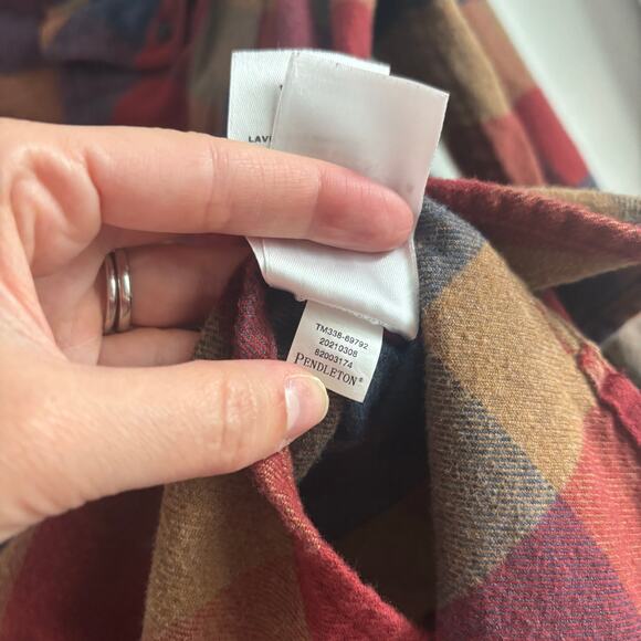 Pendleton Men’s Plaid Fall Fleece Button Down Long Sleeve Sz L Cotton Western - Picture 7 of 10